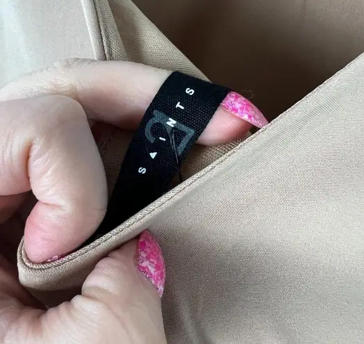 NWT 21 Saints Long Sleeve Scoop Back Top Stretch Light Nude Size Large L NEW