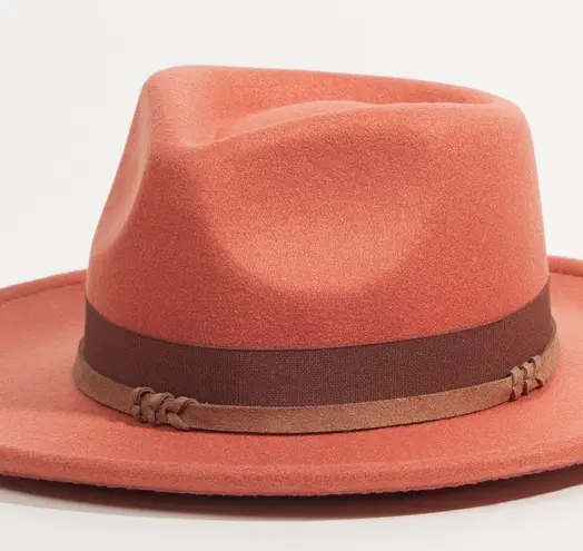 Altar'd State  Double Band Wide Brim Hat in Rust NWT