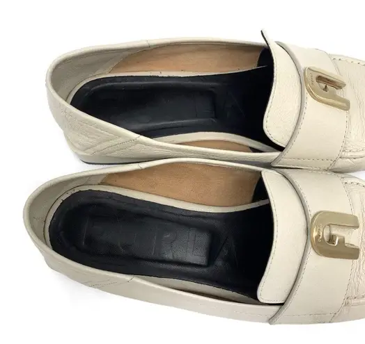 Furla 1927 Flat Leather Loafer Cream 40
