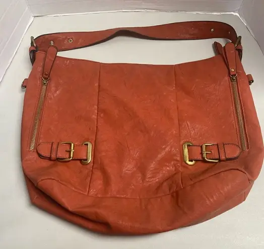 Bueno Women’s Orange Handbag Purse Tote Size 16.5 X 5X9.5 Faux Leather