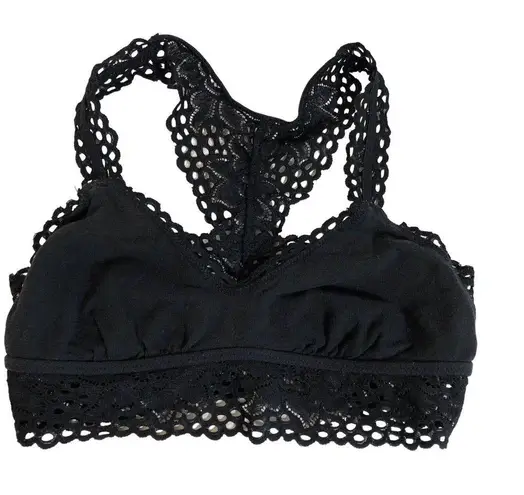 Aerie  Bralette Womens Small Black Lace Bra Racerback Stretch Bra