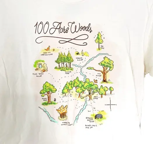 Disney  Winnie The Pooh Hundred Acre Wood Graphic Print Short Sleeve Shirt Medium