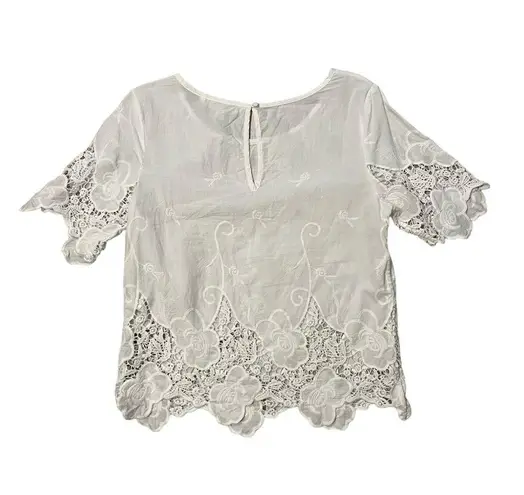 Allison Collection New York Cotton Embroidered Blouse, Sz M Size M