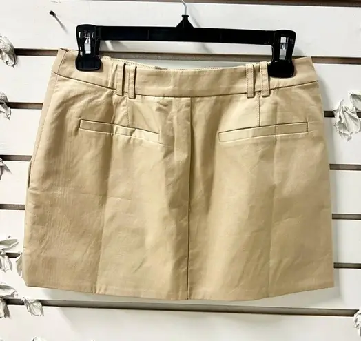 Shona joy Sabato Cotton Blend Low Rise Micro Mini Skirt Khaki Beige Women's US 2