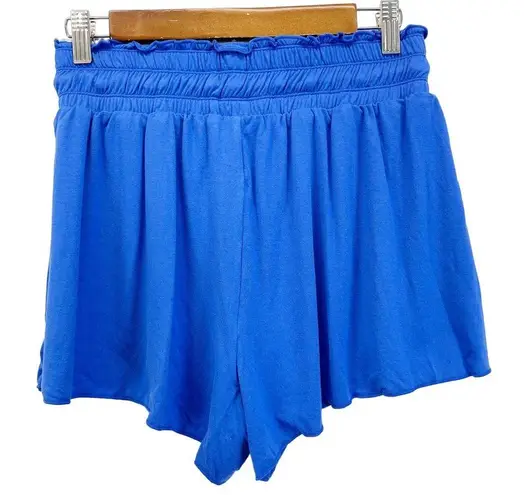 Halara NEW  Womens XS Frill High Waisted Flowy Stacked Shorts Beaucoup Blue