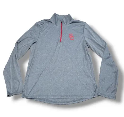 USC Authentic Apparel USC Trojans Shirt Size Small Fight On! Long Sleeve 1/4 Zip Mock Neck Unisex