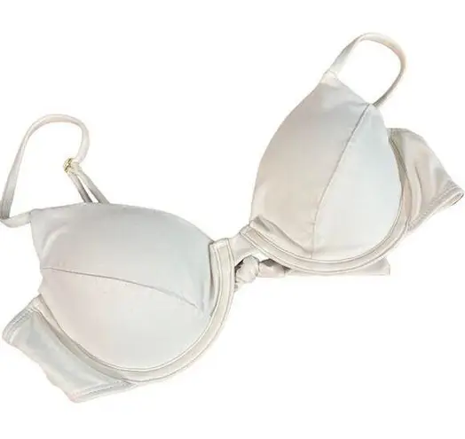 Knight White Adjustable Strap Tie Back Summer Beachy Bikini Top Women Sz L Size L