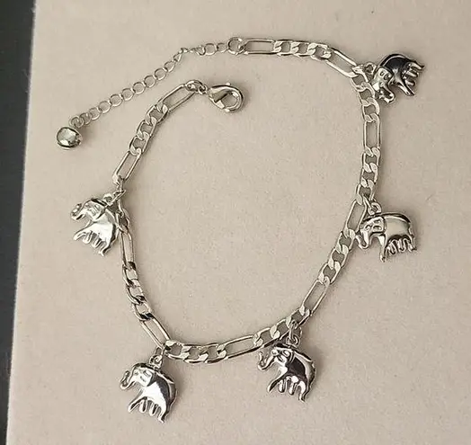 Silver Stainless Steel Ankle Bracelet Anklet Elephant Charms New