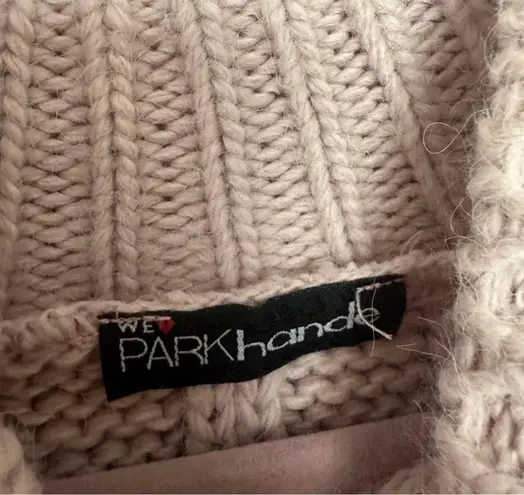 Mauve Cable Knit Puffy Sleeve Sweater (XS) Pink