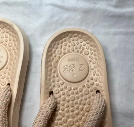 Allbirds Womens Sugar Zeffer Lux Beige Slip-On Sandals Braided Thong Toe Straps