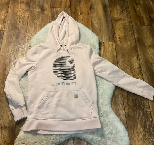 Carhartt  Graphic Hoodie Omens Size‎ XS Pink Sweatshirt Pullover