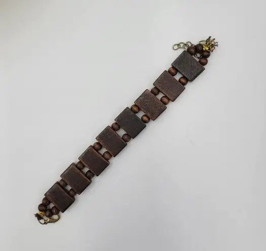 Vintage The Legend of the Dreamcatcher Wooden Native American Tile Bracelet 7"