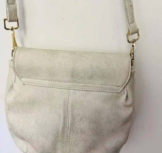 Street Level gray faux suede cross body/shoulder bag/purse with adjustable strap