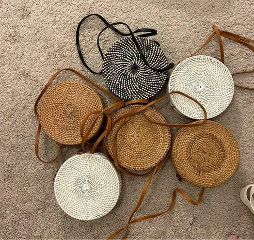 round rattan bag