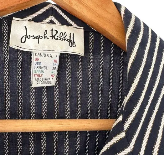 Joseph Ribkoff Vintage Ladies Full Zip Striped Jacket Size 8 Nautical