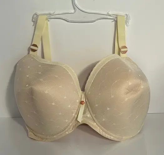 OMNIA Opal Collection Full Coverage Bra 36J Beige Jacquard Underwire Adjustable Tan Size undefined