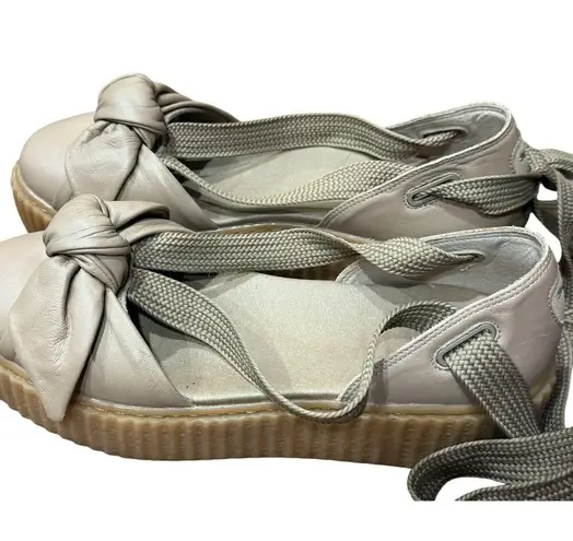 Puma FENTY Rihanna Bow Creeper Sandal Natural Oatmeal Size 8 RARE Lace