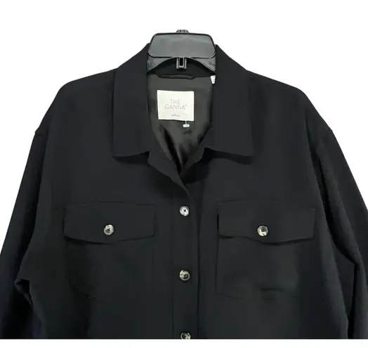 Aritzia Wilfred The Ganna Jacket Womens Large Black Shacket Button Front Pockets