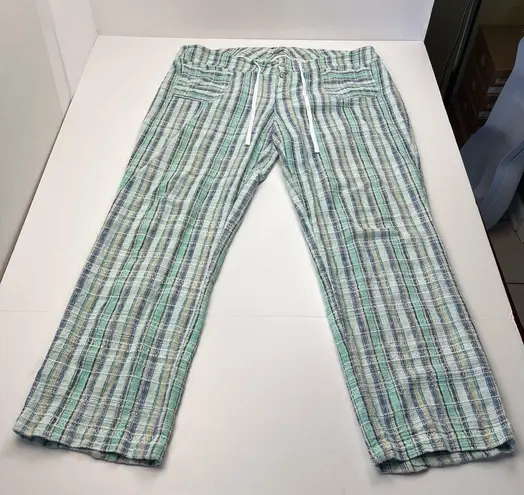 Sundance Gigi Pants Womens XL Blue Pattern Low Rise Straight Full Length *FLAW