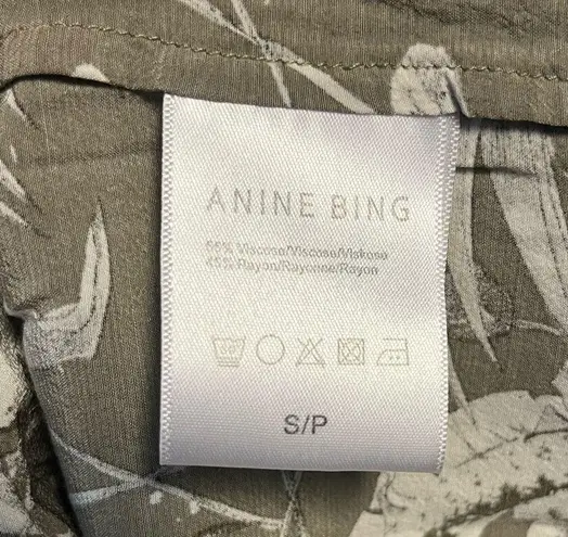 ANINE BING Dress Kaine Mini Dress in Green Tropical Floral Print Sz S GUC