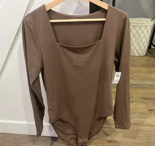 Old Navy brown square neck bodysuit 