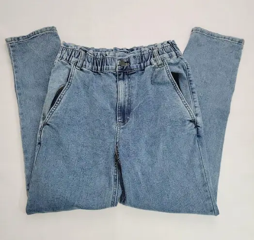 Simple Society  Womens Size 5 / 27 Paper Bag Light Wash Denim Blue Jeans Stretchy