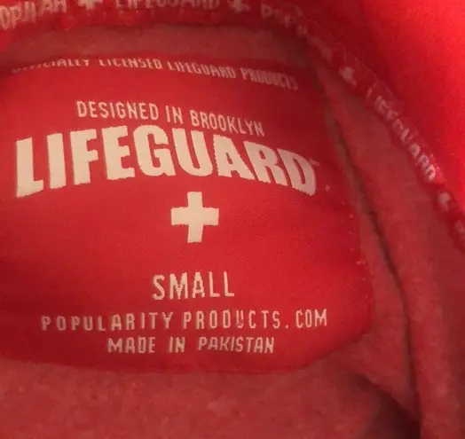 Lifeguard Licensed Cropped  LS Graphic Logo Red Hoodie Sweatshirt S SEXY Cover Up