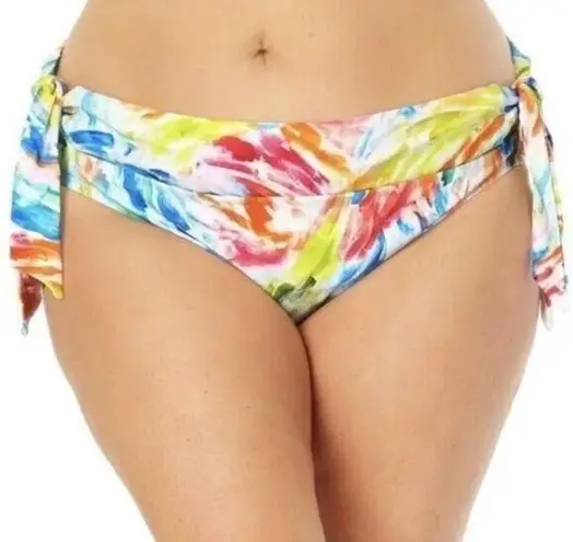 Time And Tru Mystic Mint Watercolor Swimsuit Bikini Bottom 1X 16-18