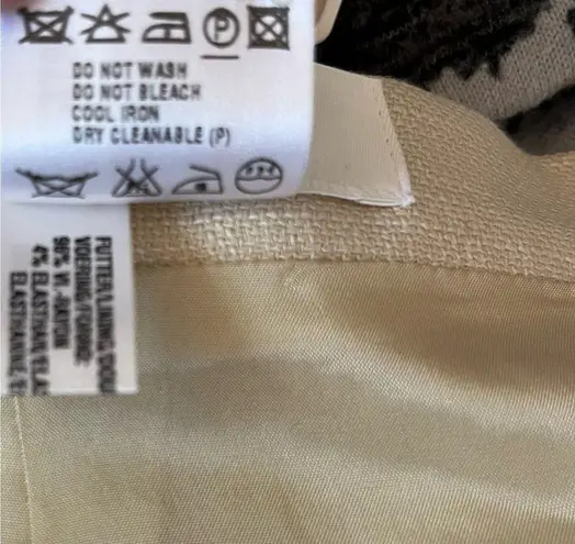 Escada Skirt Creamy Tan Silk & Wool Blend Pencil Skirt Sz EU 42 NWT Neutral