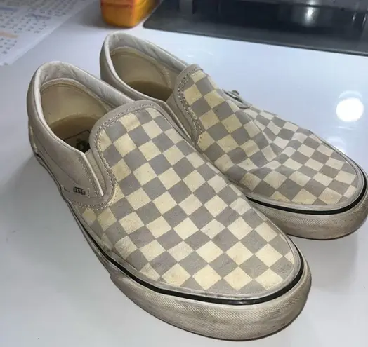 Vans gray dawn/true white  checkered slip on