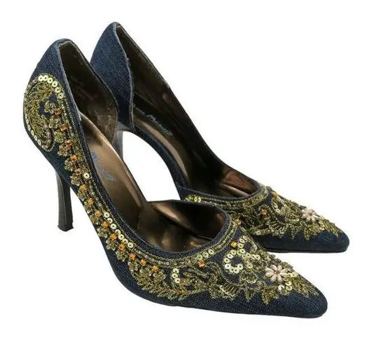 Anne Michelle Vintage Y2K  Sequin Beaded Heels