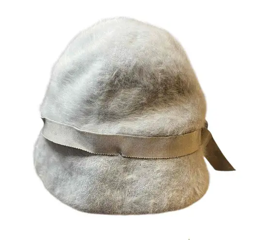 Kangol Bucket Hat Womens Light Blue Vintage Angora Furgora Ribbon Band Buckle