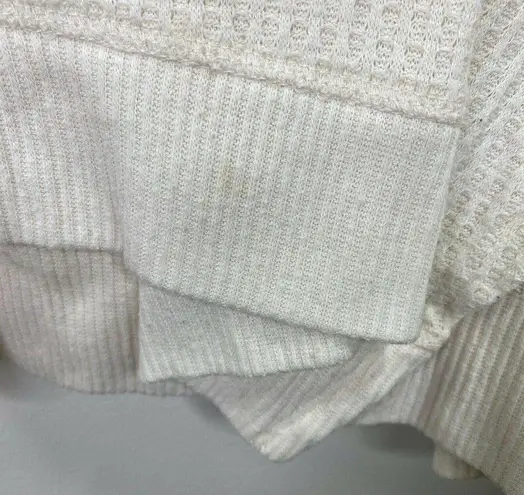 No Comment Waffle Knit White Oversized Top Shirt Size Medium M Womens