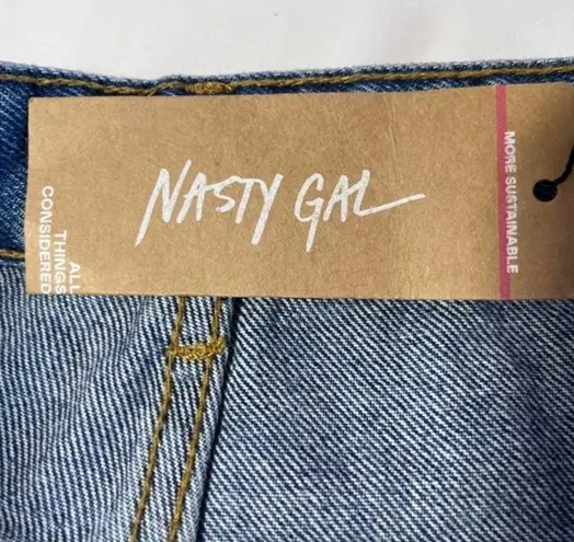 Nasty Gal Organic Denim High Waisted Mom Jeans Medium Wash Ankle SZ 10 NWT