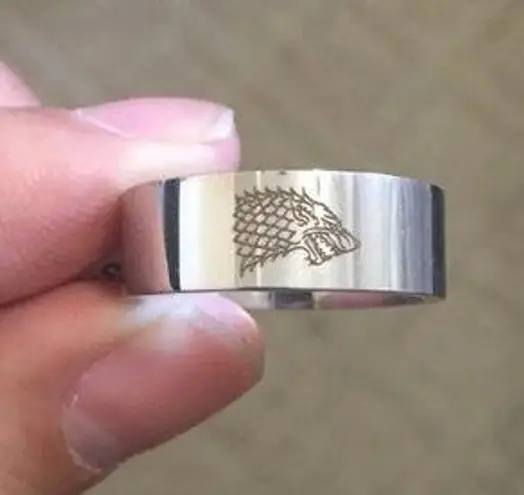 Game of Thrones Ice Wolf Silver Ring