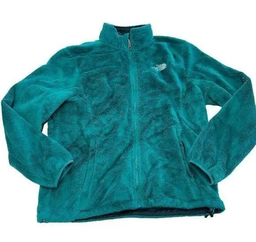 The North Face  Jacket Womens Medium Blue Green Osito Fleece Full Zip Warm Cozy