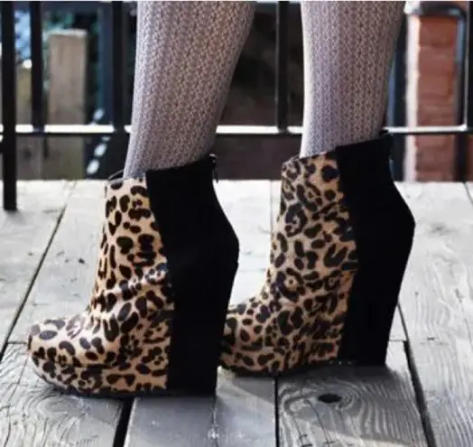 Kelsi Dagger  Pony Hair Leopard Huette Wedges thumbnail 1