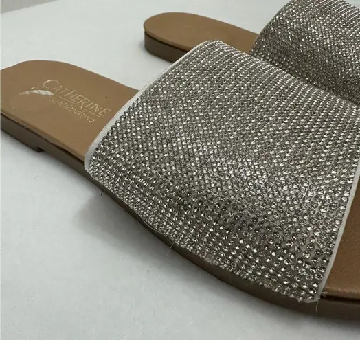 Catherine Malandrino Sparkly Bling Faux Crystal Slides Sandals Size 8 NEW
