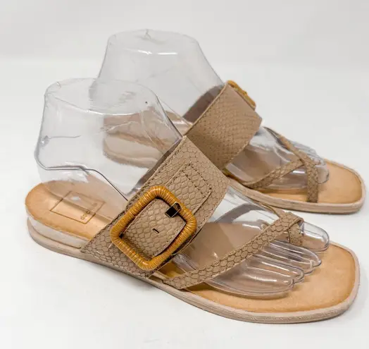 NEW Dolce Vita Perris Leather Double Strap Slide Sandal, Size 6.5, MSRP $100 Tan