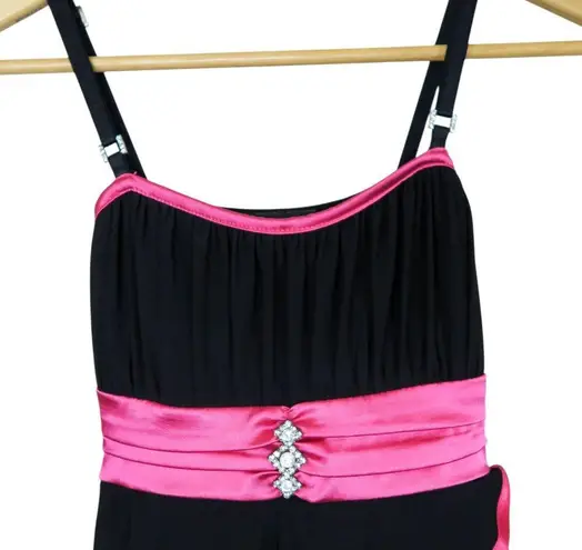 Taboo Vintage 90s Black & Pink Ruffle Dress