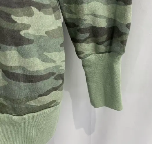 Caslon New Camo Print Side Slit Oversized Sweatshirt Cotton Crewneck Green