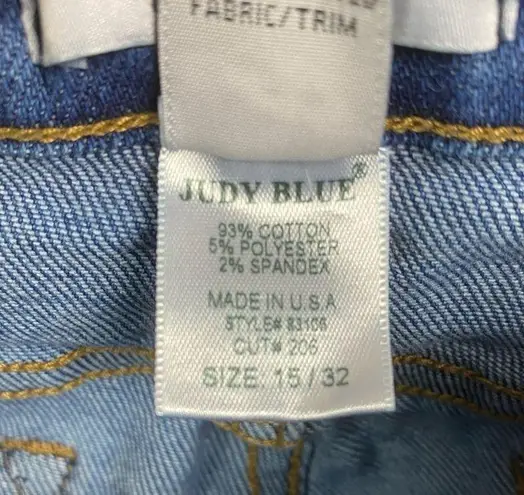 Judy Blue Medium Wash Straight Leg Raw Hem Crop Jeans Sz.15/32