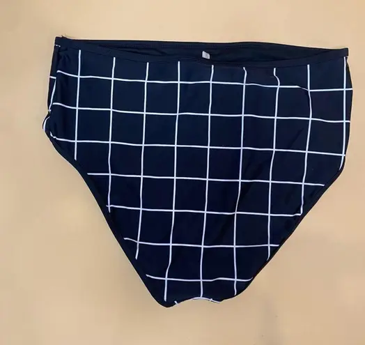 Aqua Couture Black White Gridlock High Waist With Contrast Bindi Bikini Bottom L Size L - Image 2