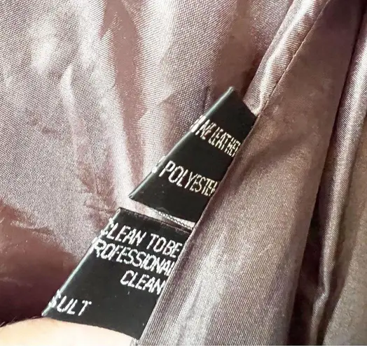 Dark Brown Lambskin Leather Belted Moto Jacket Size L