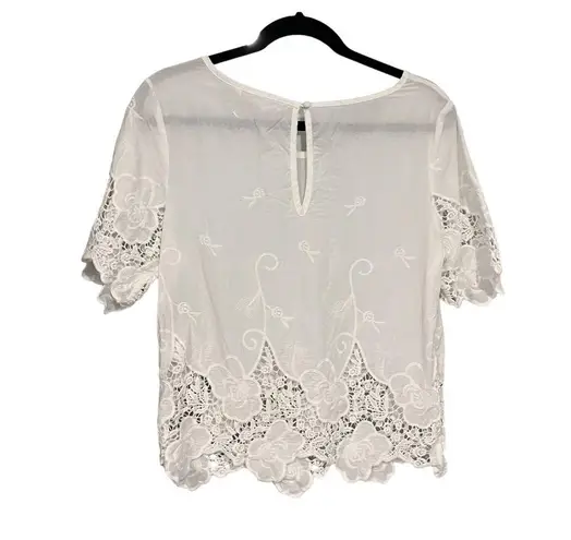 Allison Collection New York Cotton Embroidered Blouse, Sz M Size M
