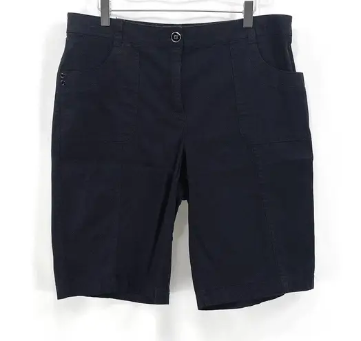 Karen Scott Black Straight Fit Tailored Chino Short