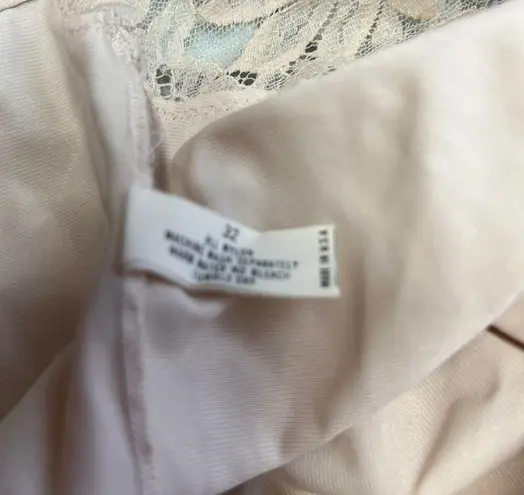 Vintage Shadowline Half Slip Camisole Set Pillow Tab Beige Size 32/S Lace