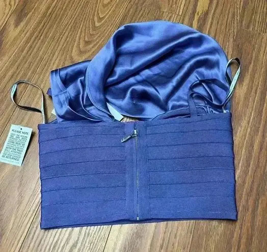 Herve Leger NWT Hervé Léger x Law Roach Draped Bustier Bandage Crop Top S Royal Purple