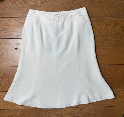 Giorgio Armani Silk Skirt SZ 44 Women NWT Ivory Fit Flare Knee Luxury Bridal