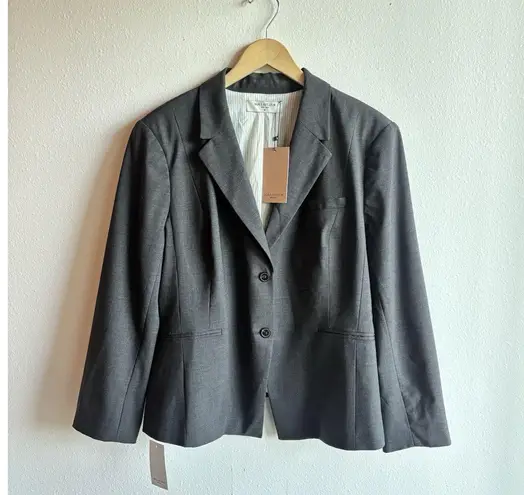 NWT MM Lafleur Hoffman Tropical Wool Blend Tailored Blazer Size 16 Gray